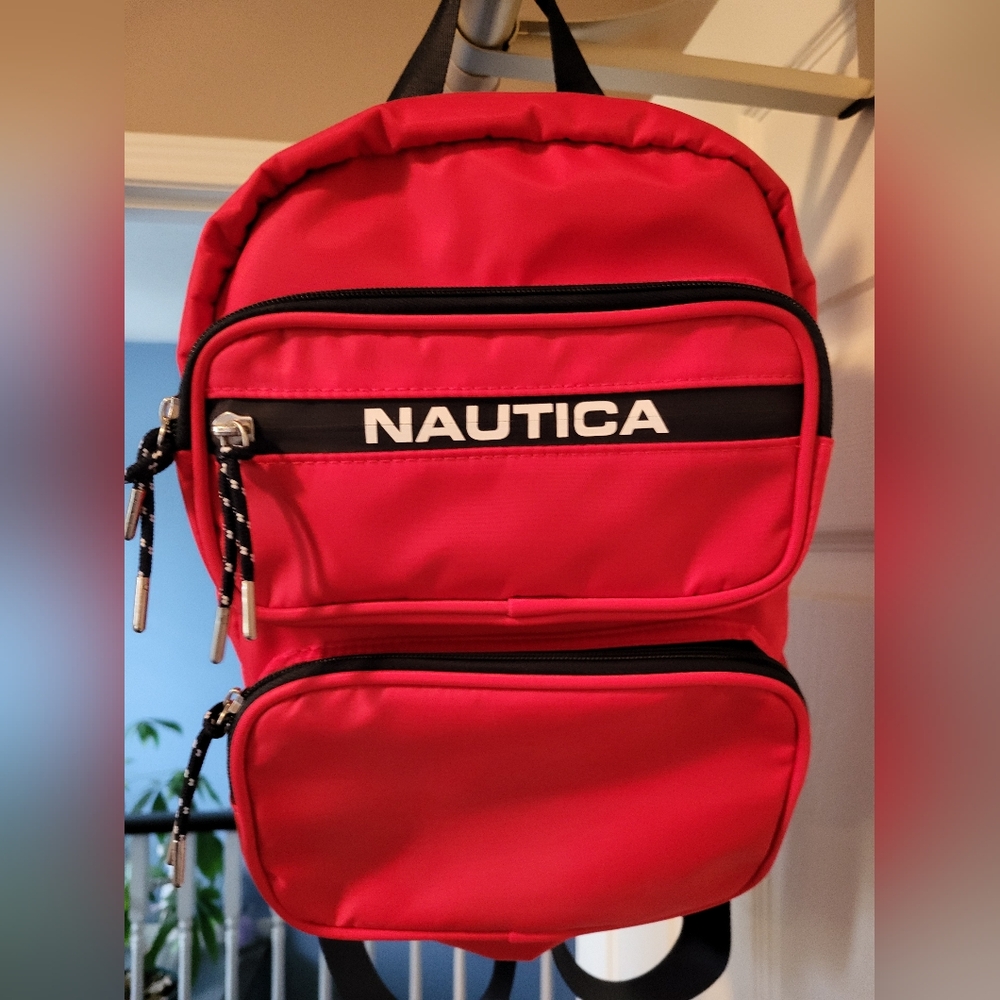 Red Nautica backpack (Mini Size) Perfect For Kids Snacks!